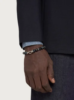 Elasticated bracelet with Gancini (20cm) - Men