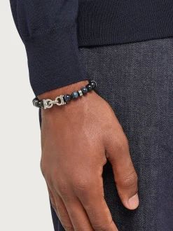 Elasticated bracelet with Gancini (18cm) - Men