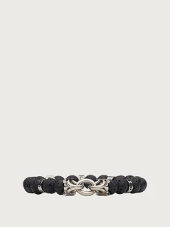 Elasticated bracelet with Gancini (20cm) - Men