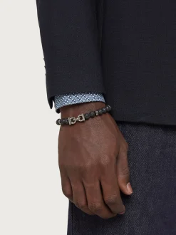 Elasticated bracelet with Gancini (20cm) - Men