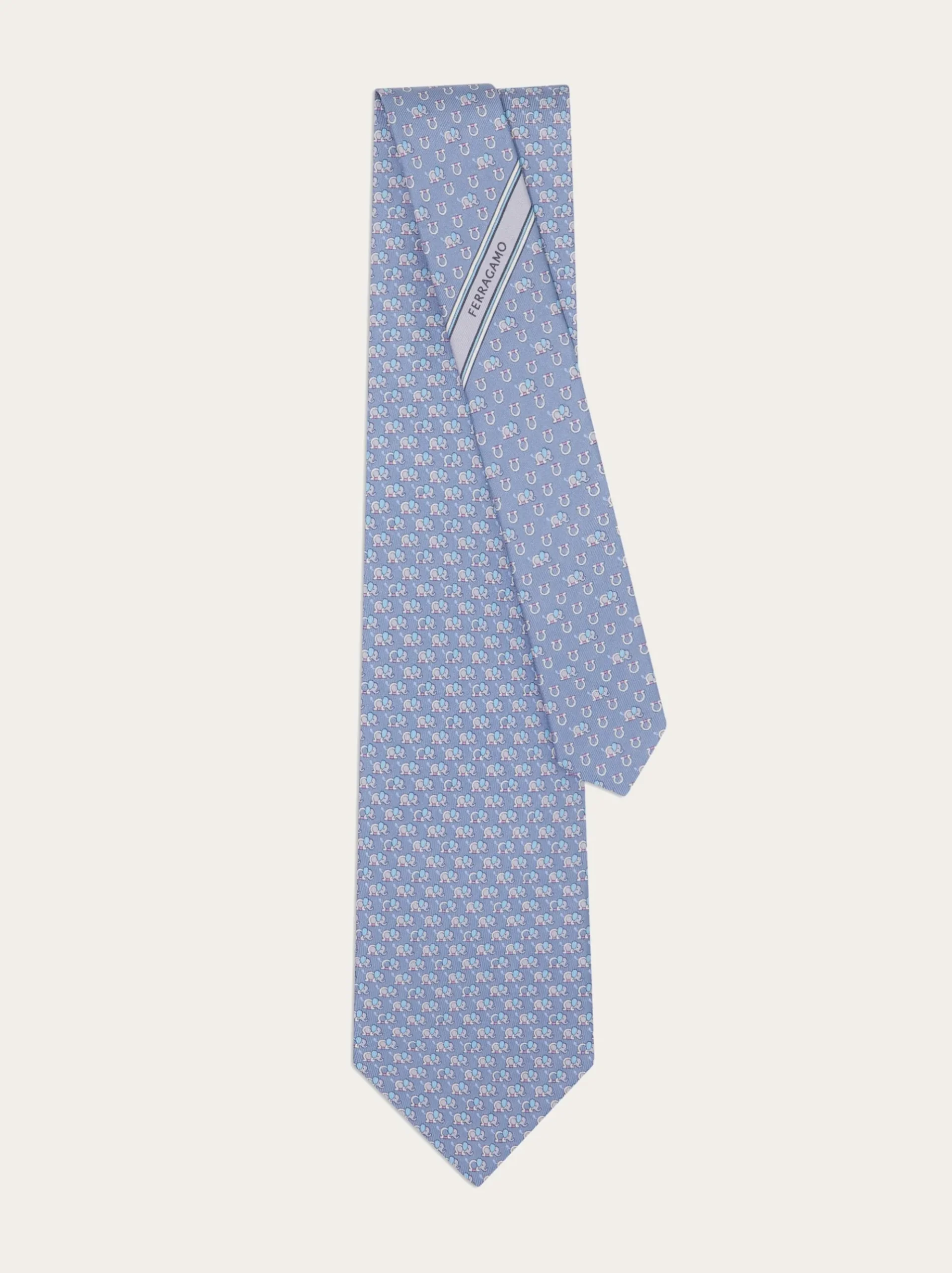 Elephant print silk tie - Men