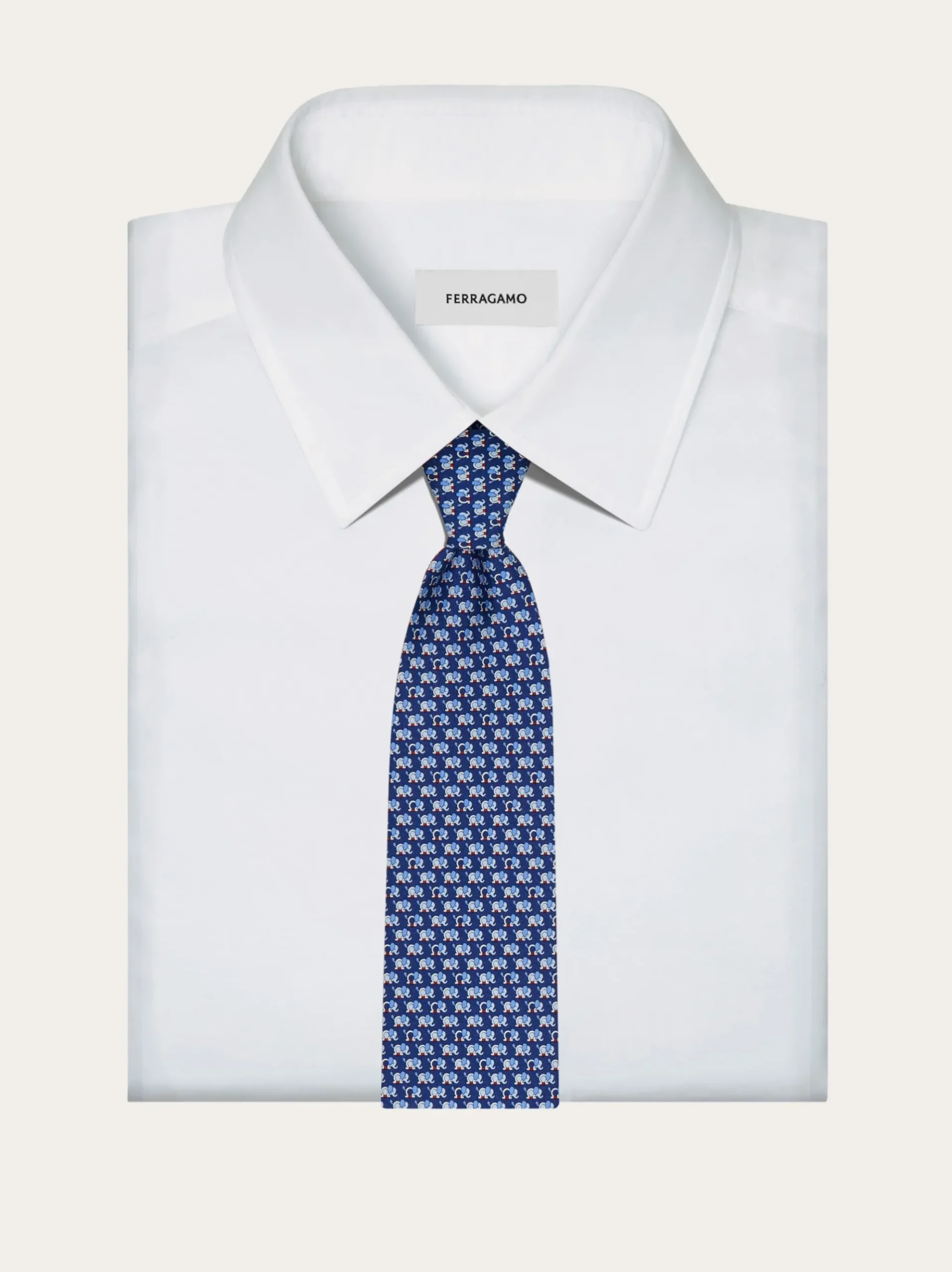 Elephant print silk tie - Men
