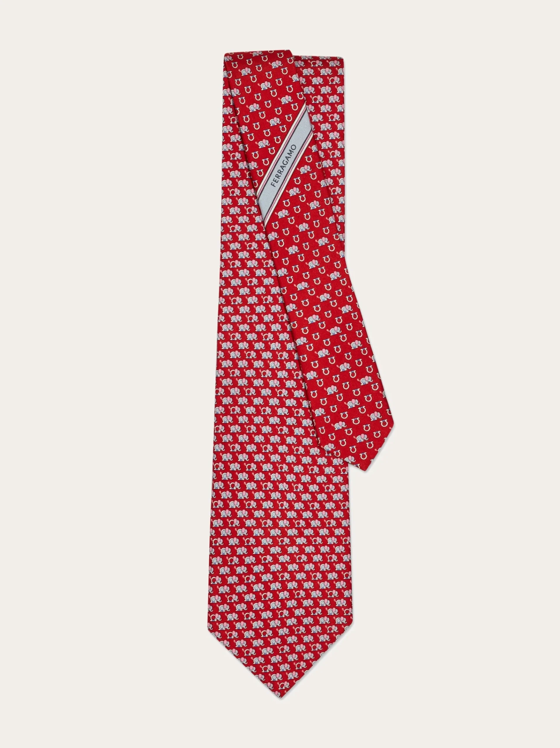 Elephant print silk tie - Men