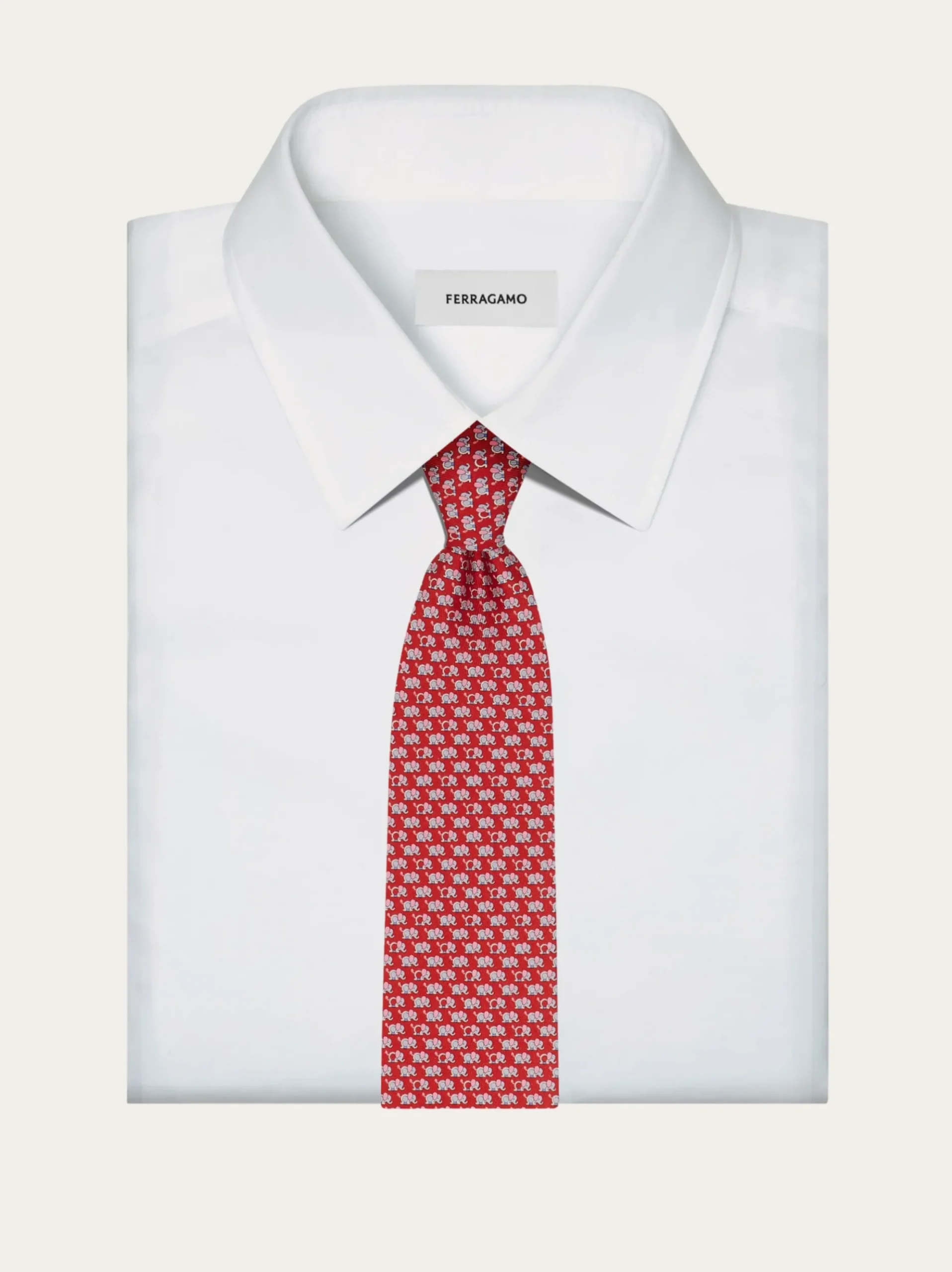 Elephant print silk tie - Men
