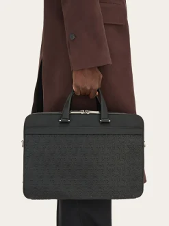 Embossed Gancini briefcase - Men