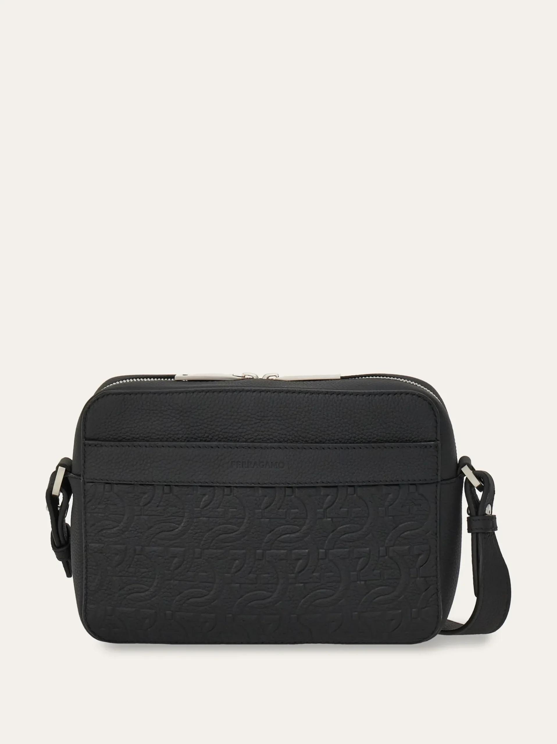 Embossed Gancini crossbody bag - Men