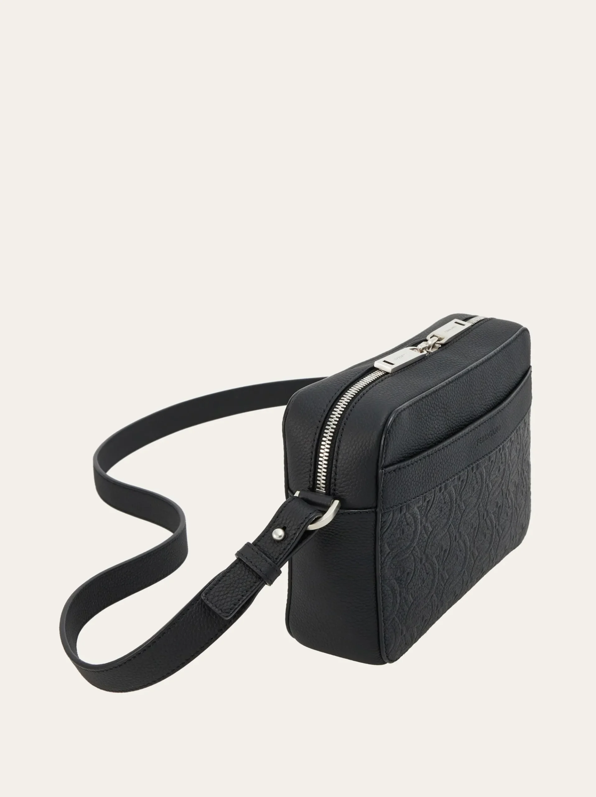 Embossed Gancini crossbody bag - Men