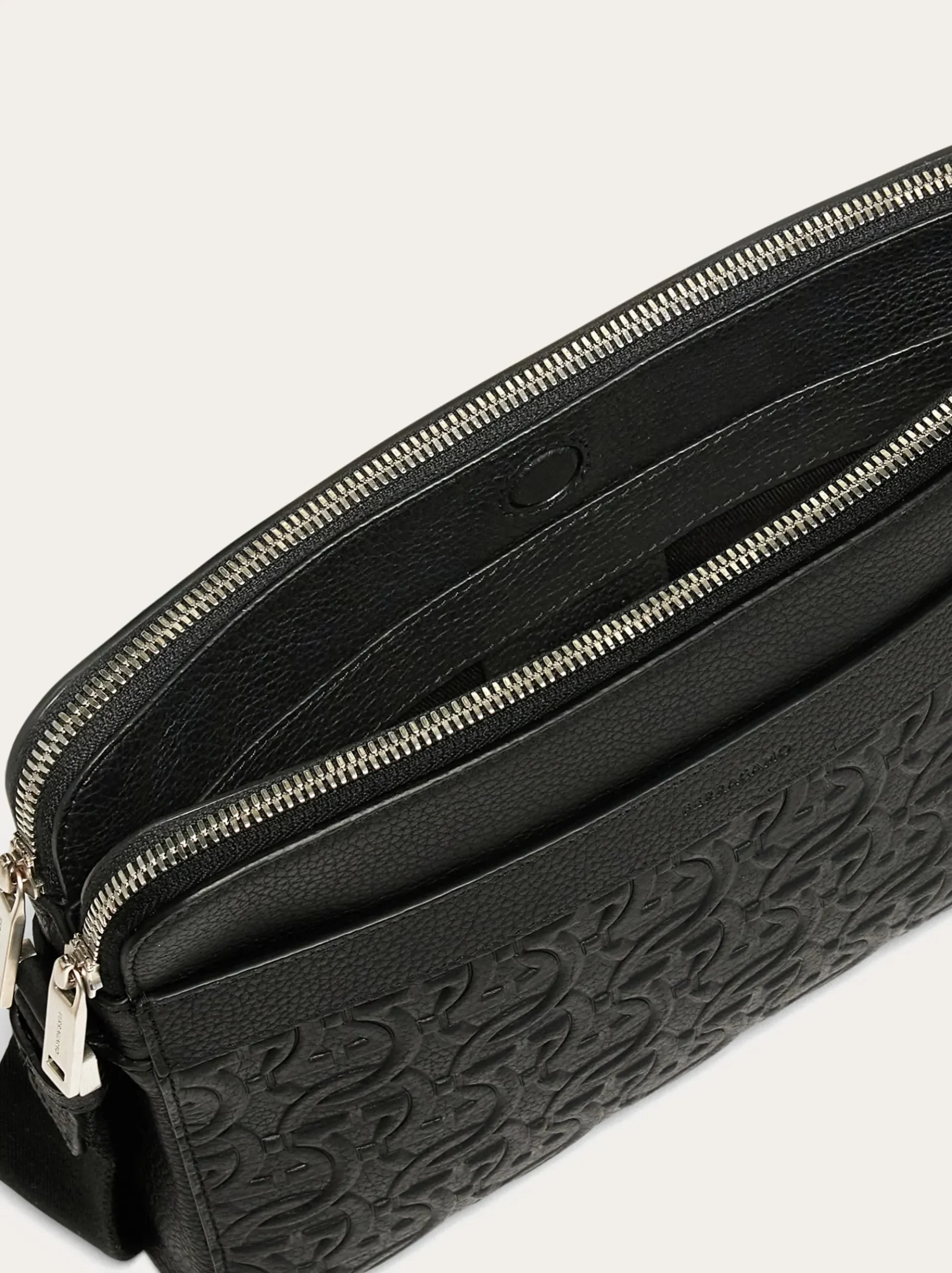 Embossed Gancini crossbody bag - Men