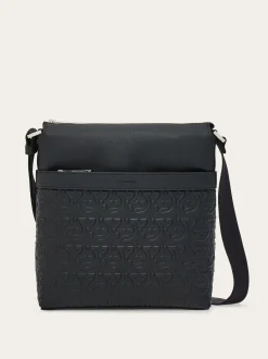 Embossed Gancini messenger bag - Men