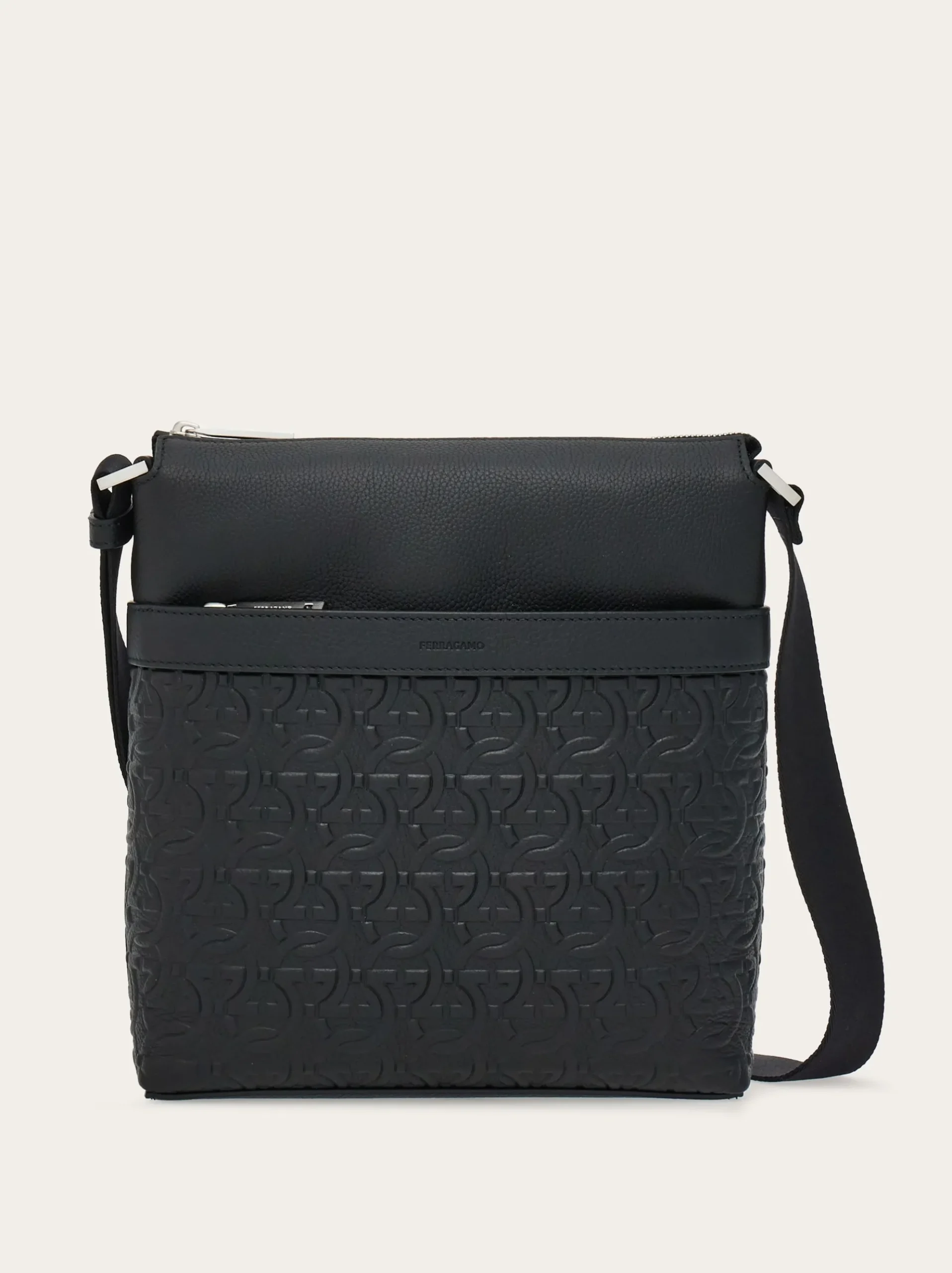 Embossed Gancini messenger bag - Men