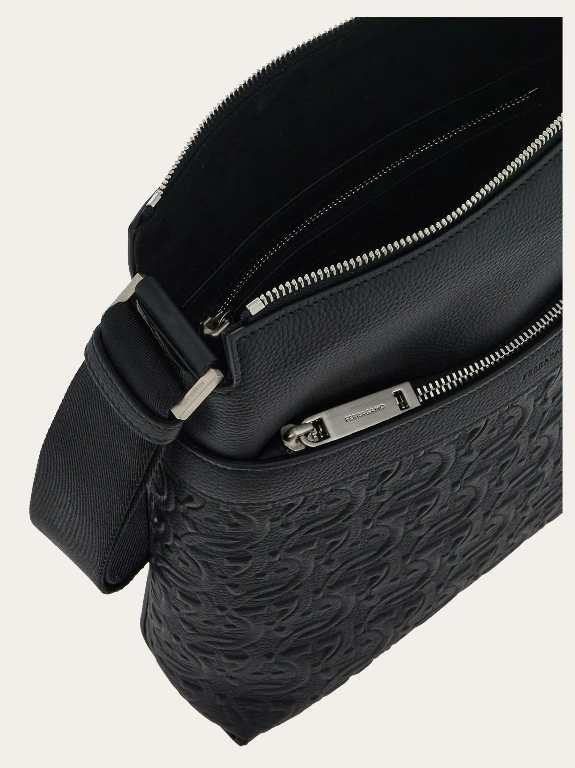 Embossed Gancini messenger bag - Men
