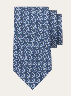 Equestrian print silk tie - Men