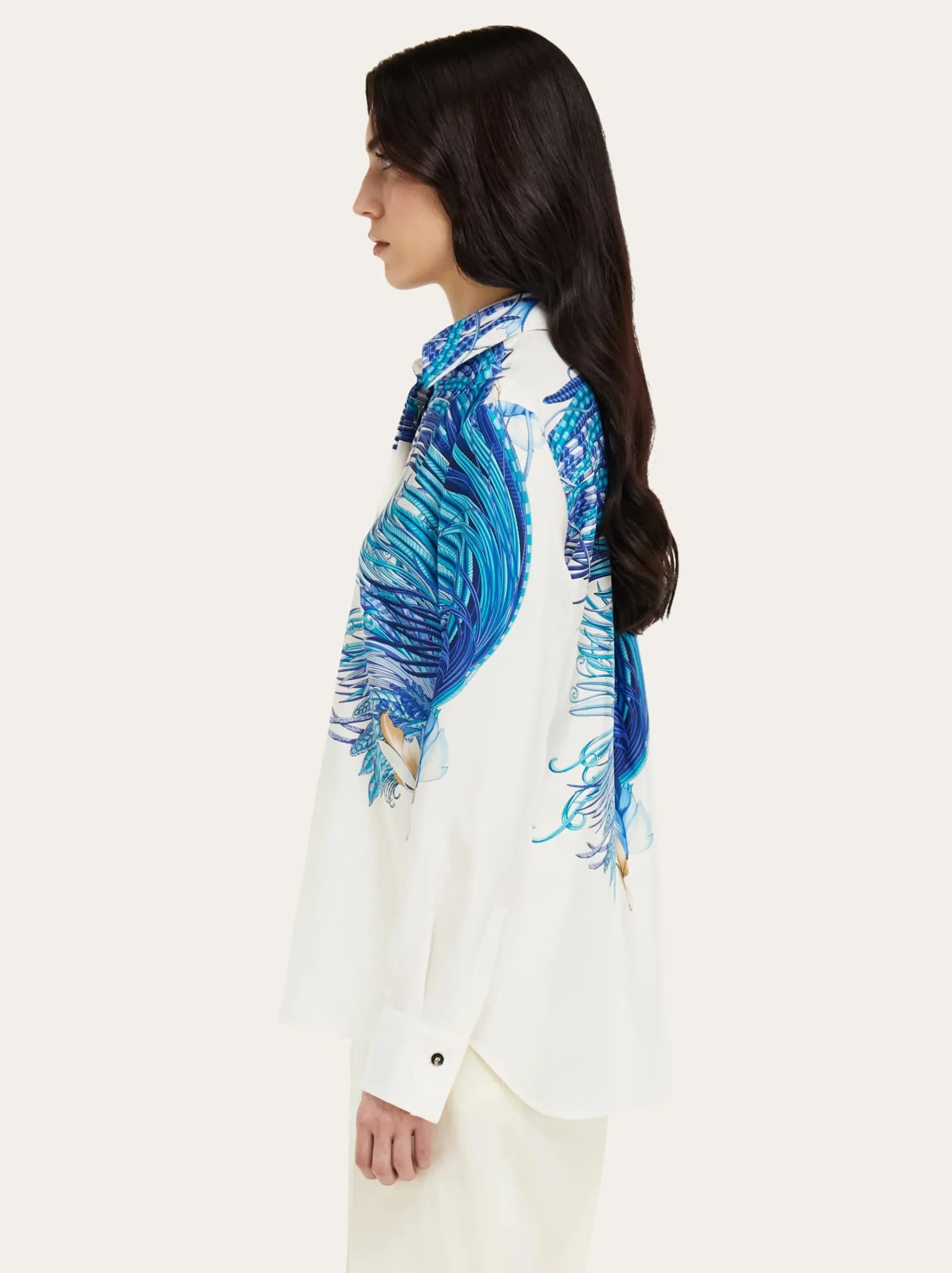 Feather show print silk shirt - Women