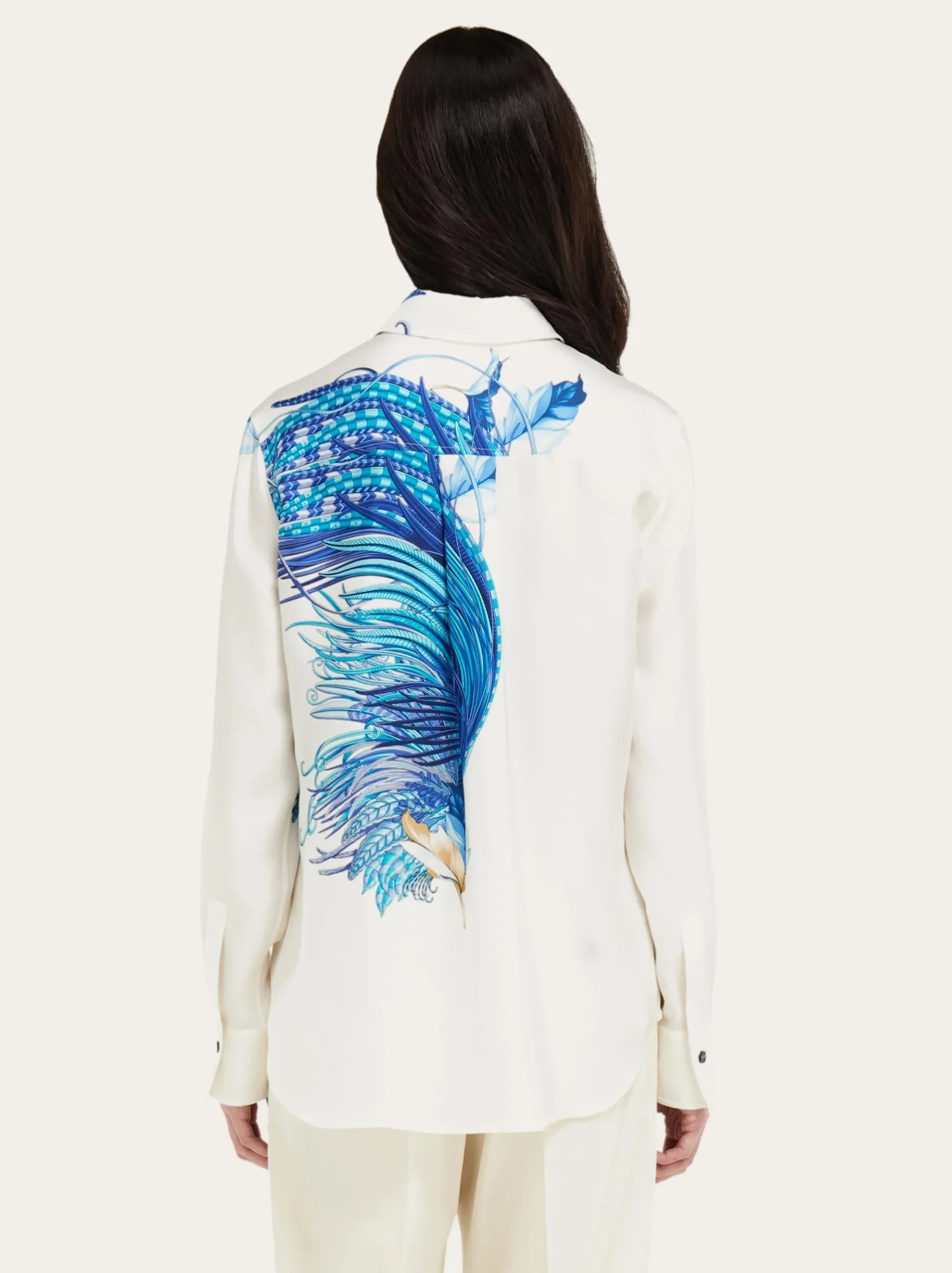 Feather show print silk shirt - Women