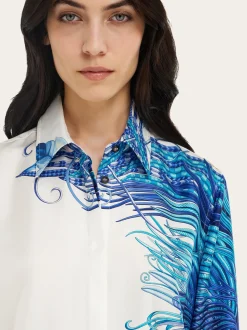 Feather show print silk shirt - Women