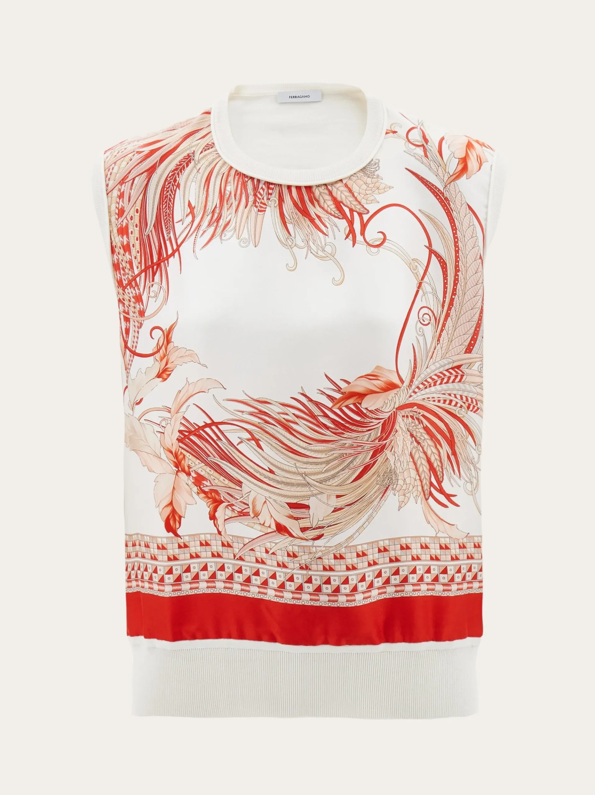 Feather show print sleeveless sweater - Women