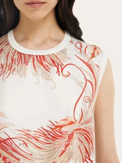 Feather show print sleeveless sweater - Women