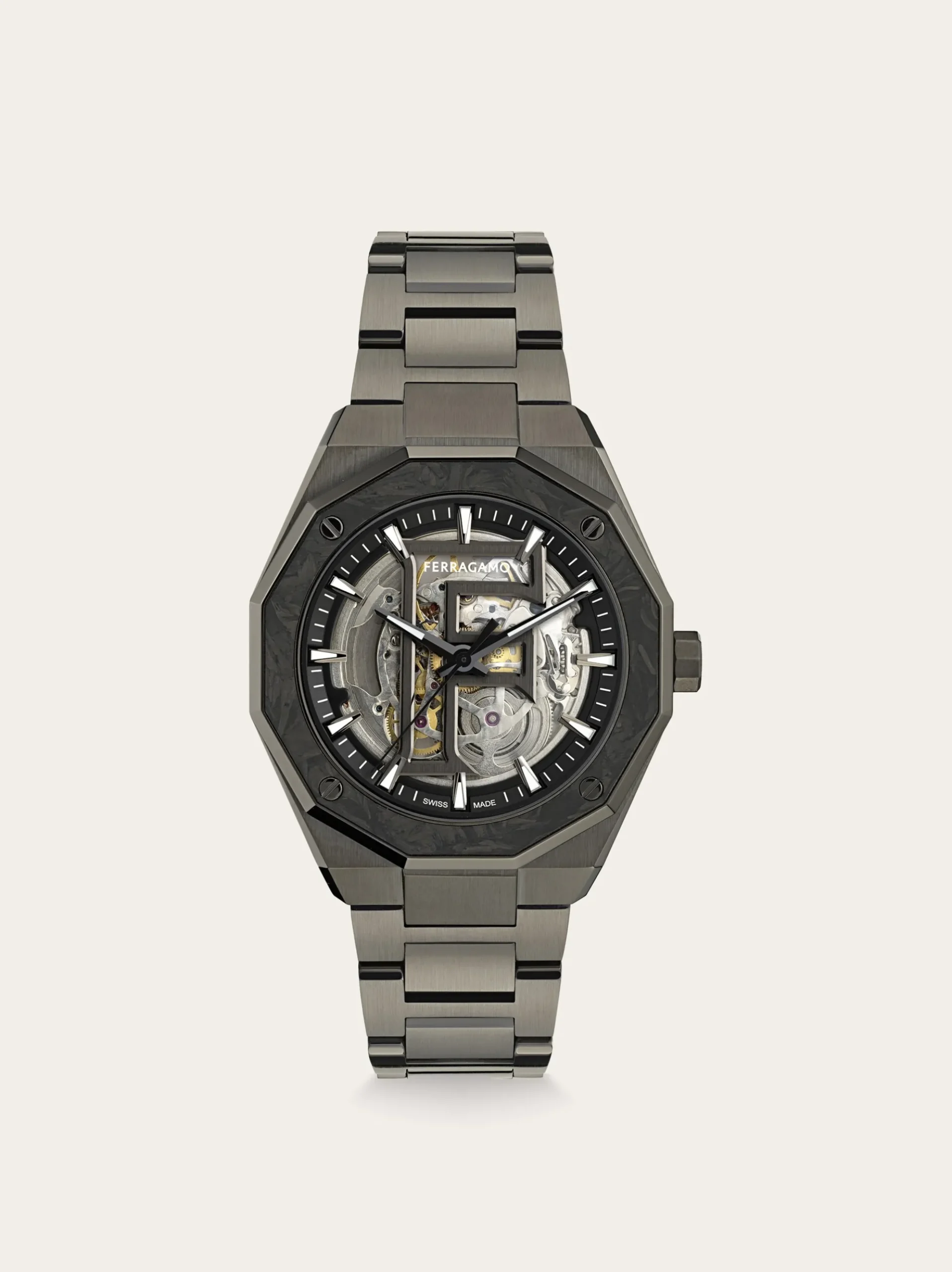 Ferragamo Edge Skeleton Watch - Men