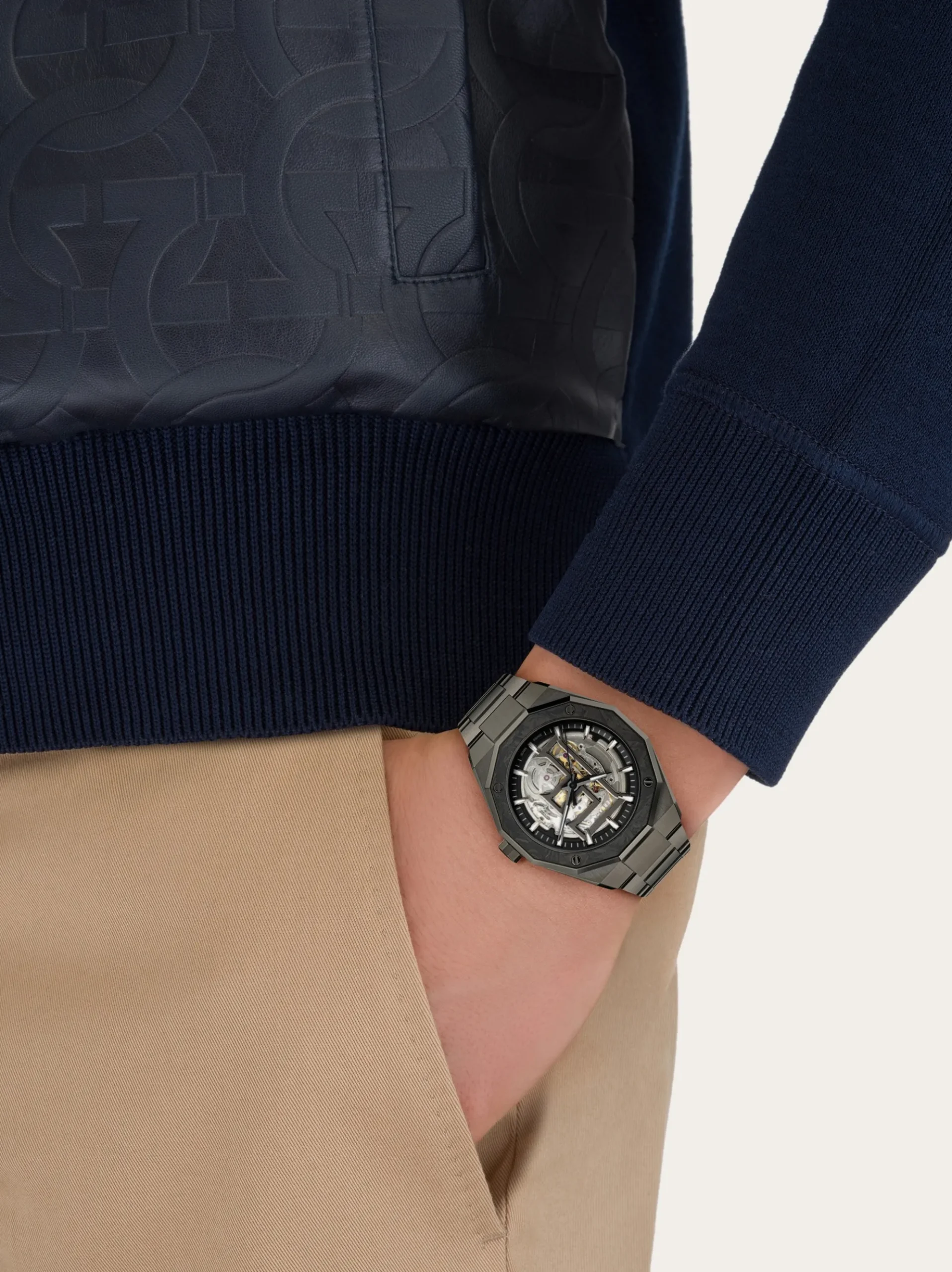 Ferragamo Edge Skeleton Watch - Men