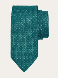 Ferragamo Monogram print silk tie - Men