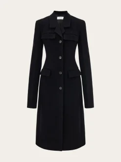 Fitted single breasted coat - Women