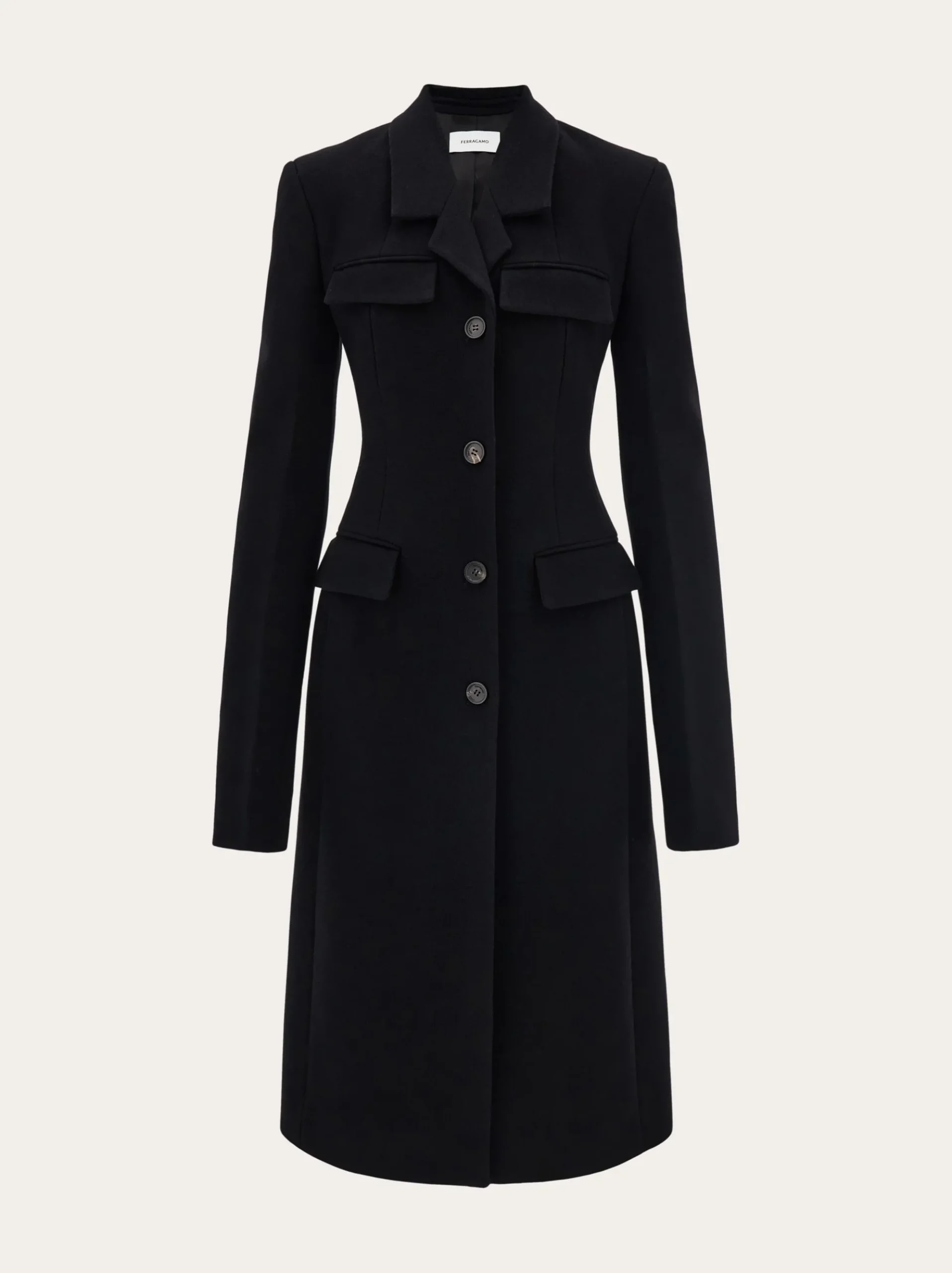 Fitted single breasted coat - Women