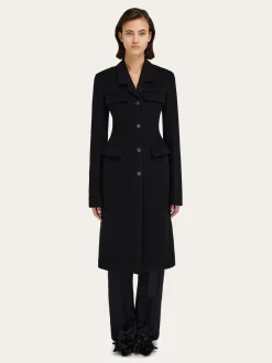 Fitted single breasted coat - Women