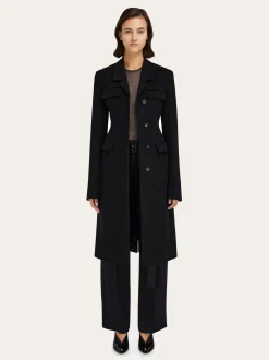 Fitted single breasted coat - Women