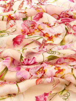 Floral bloom print silk scarf - Women
