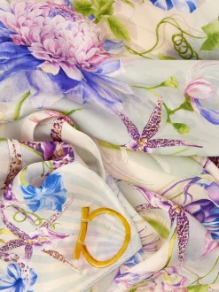 Floral bloom print silk scarf - Women