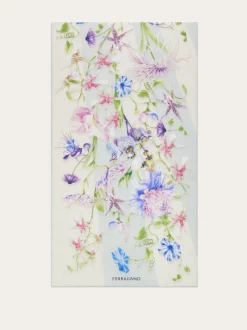 Floral bloom print silk scarf - Women