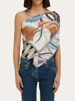 Flowers and Butterflies print silk scarf - Women