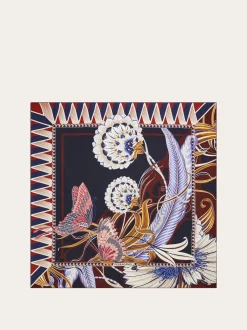 Flowers and Butterflies print silk scarf - Women