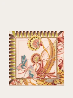 Flowers and Butterflies print silk scarf - Women