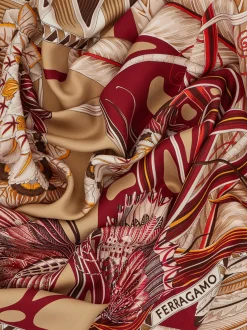 Flowers and Butterflies print silk scarf - Women