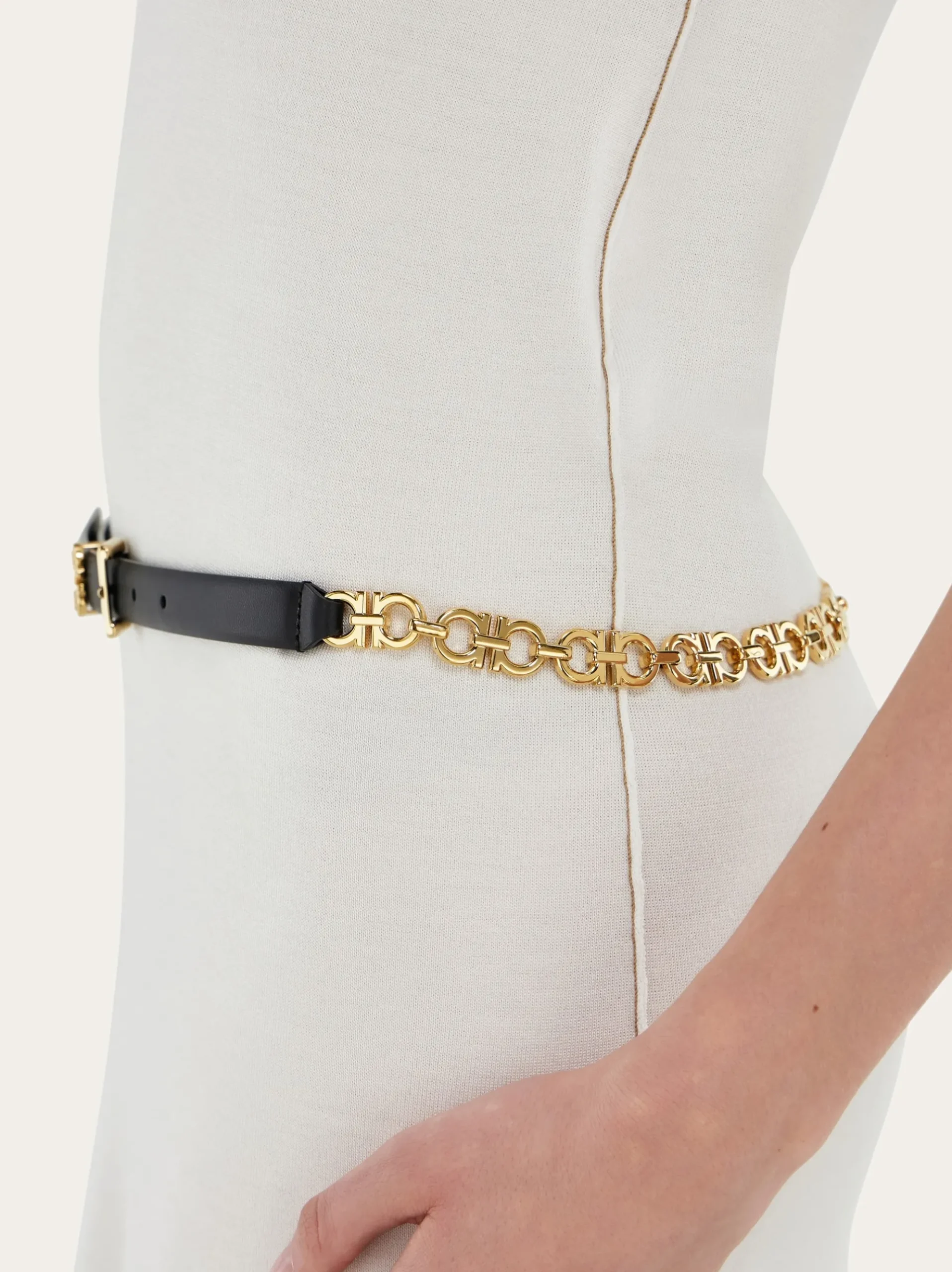 Gancini belt with chain - Women