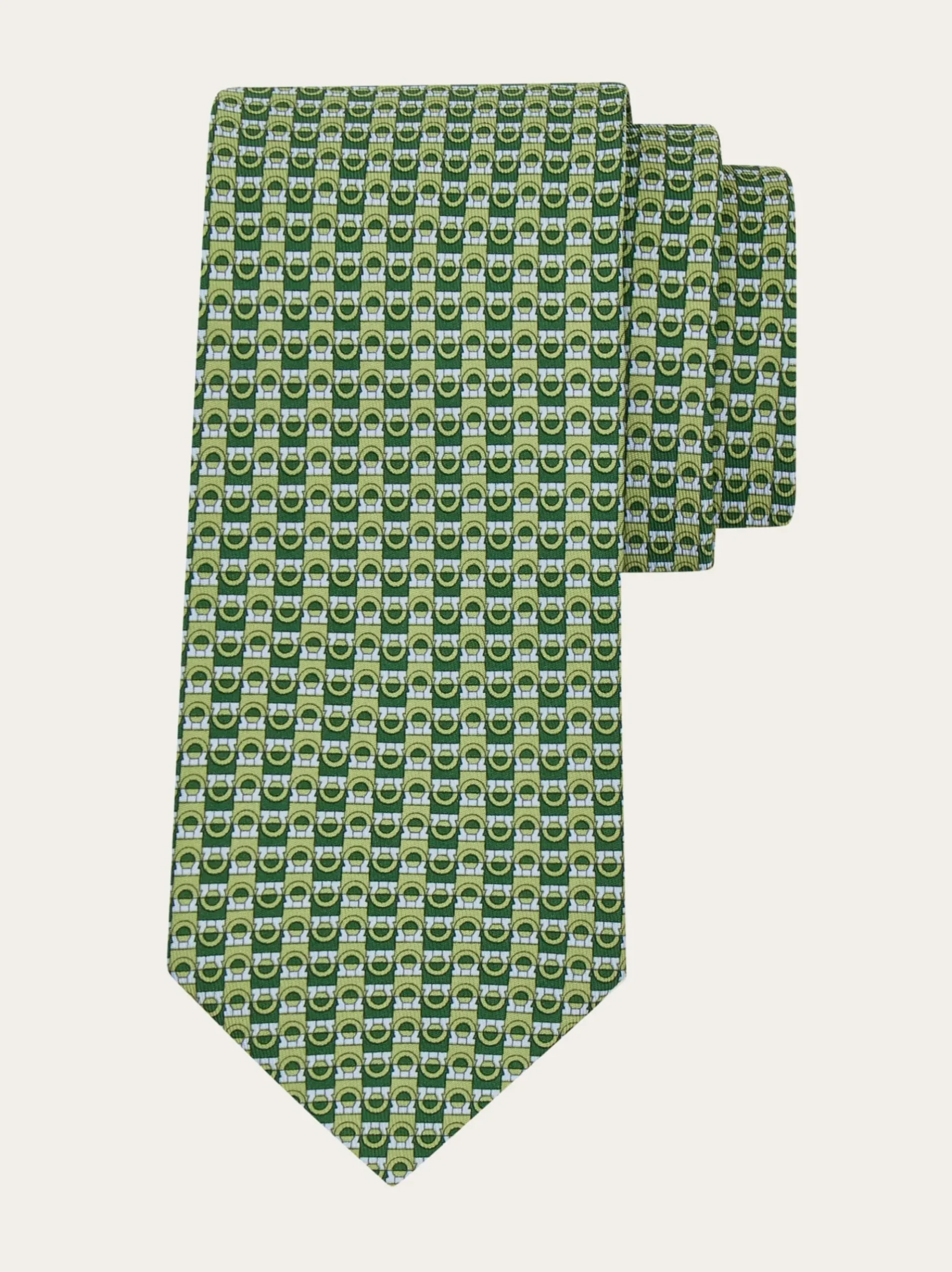 Gancini bicolor print silk tie - Men