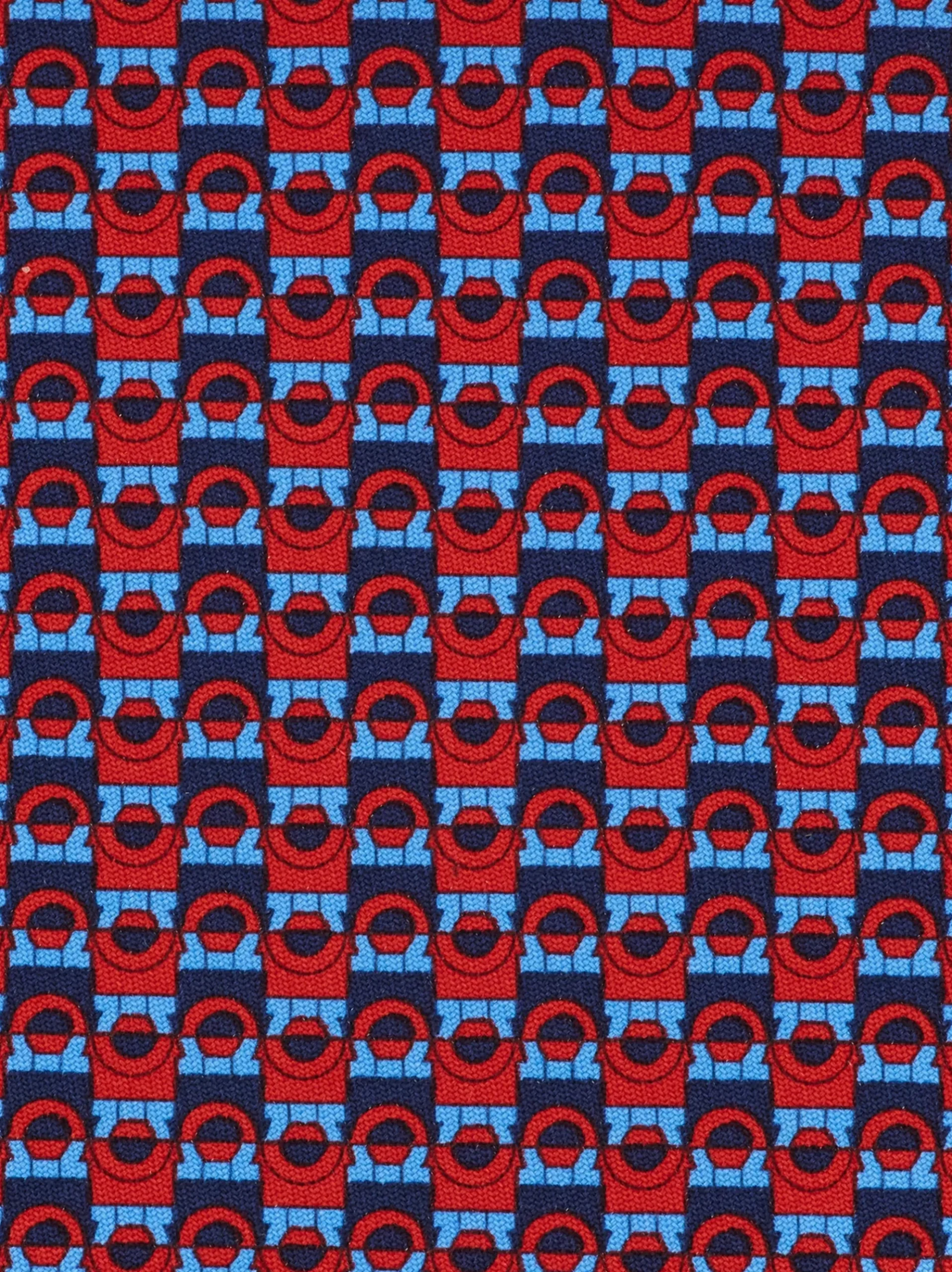 Gancini bicolor print silk tie - Men