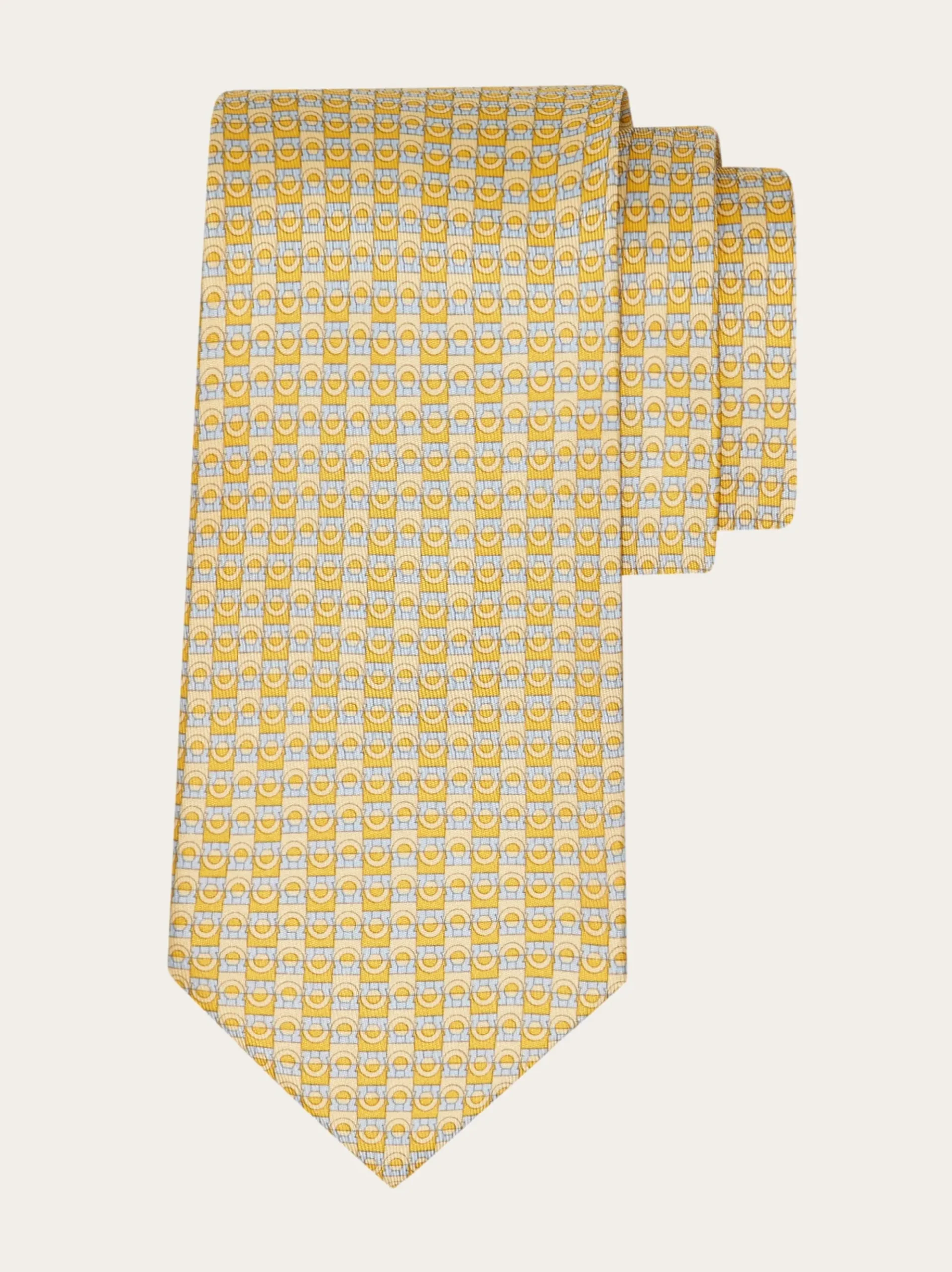 Gancini bicolor print silk tie - Men
