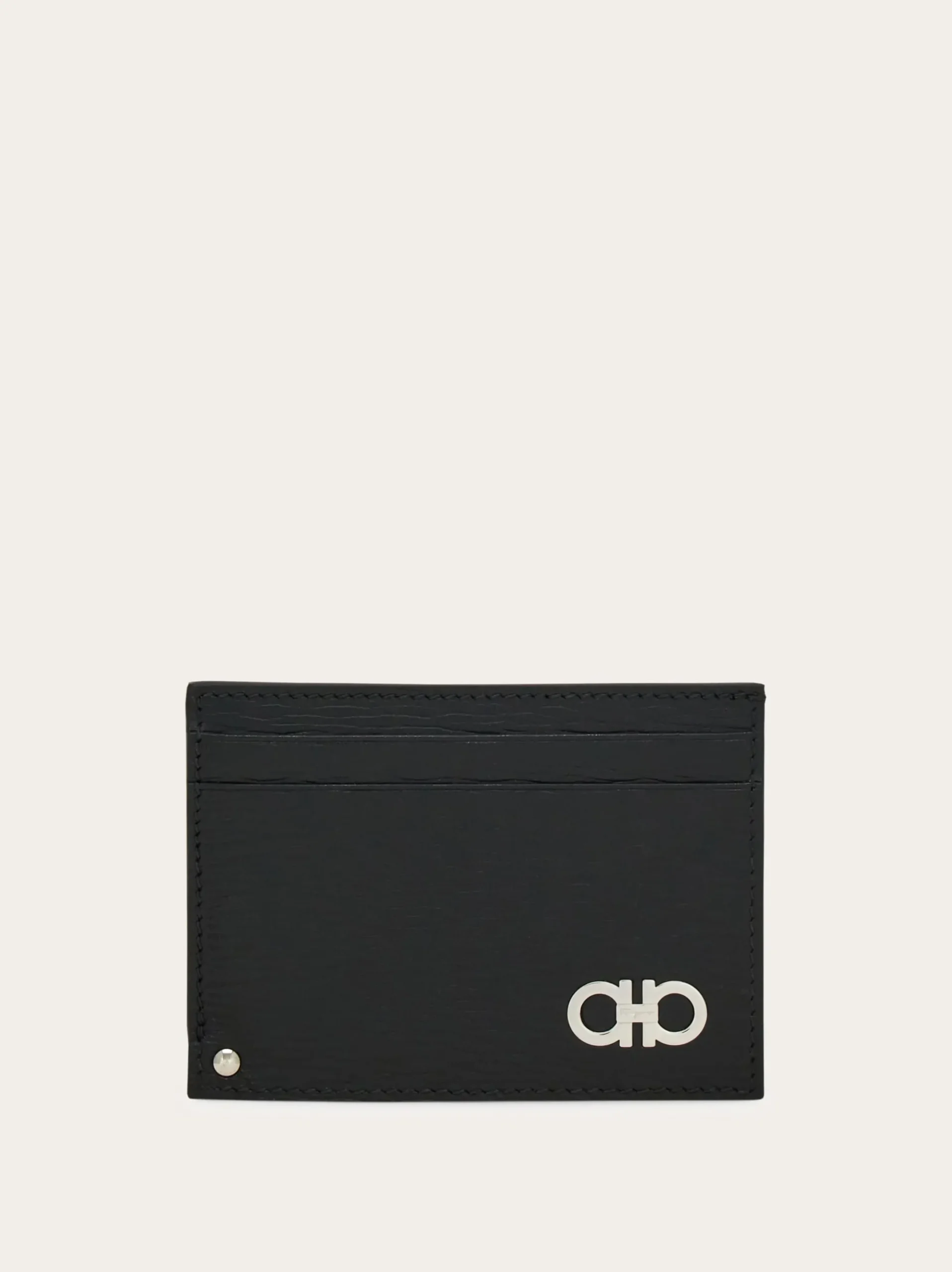 Gancini card holder with pull-out ID window - Men