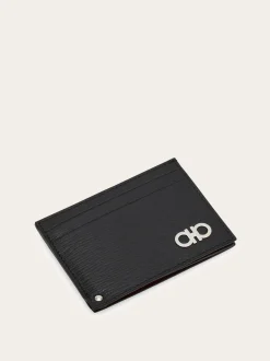 Gancini card holder with pull-out ID window - Men