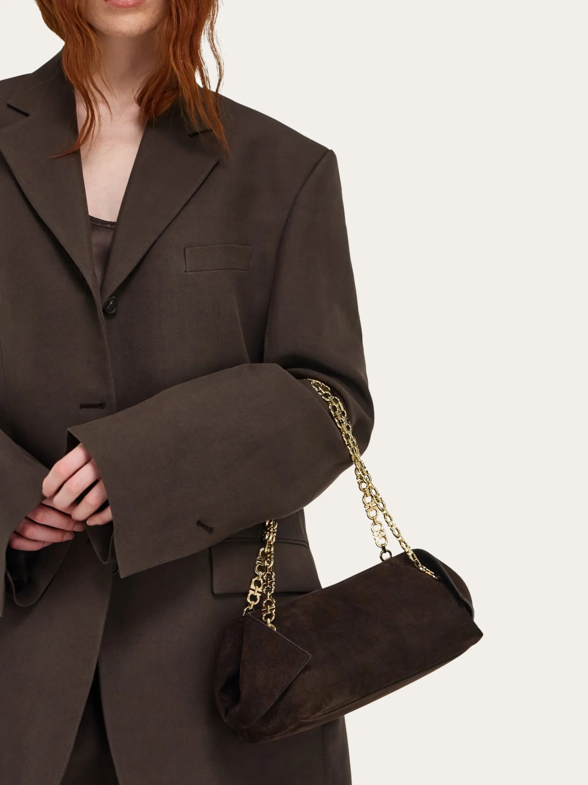 Gancini chain folded shoulder bag (S) - Women