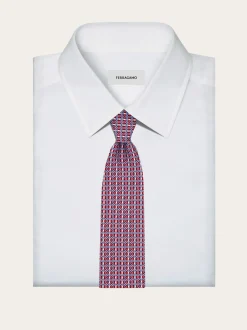 Gancini chain print silk tie - Men