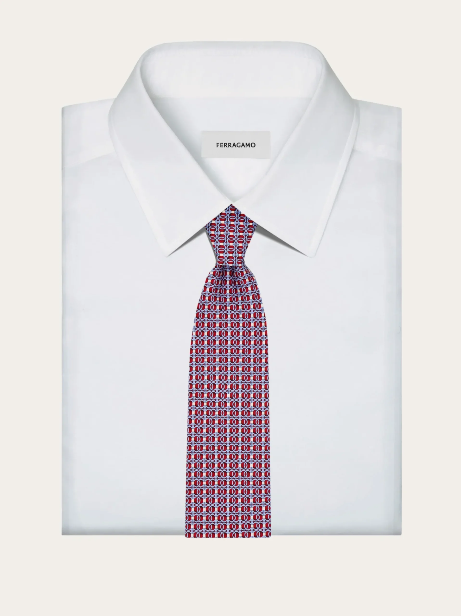 Gancini chain print silk tie - Men