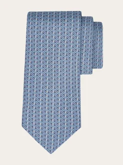 Gancini chain print silk tie - Men