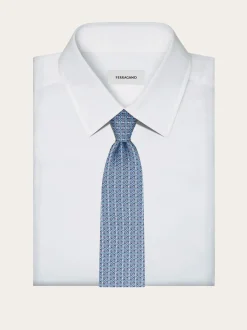 Gancini chain print silk tie - Men