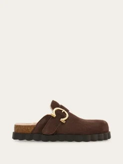 Gancini clog with rippled sole detail - Women