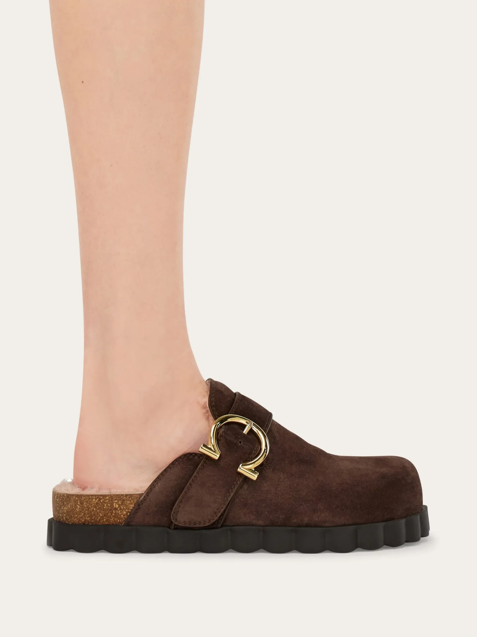 Gancini clog with rippled sole detail - Women