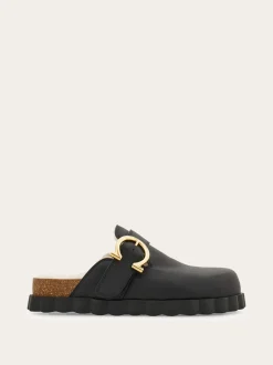 Gancini clog with rippled sole detail - Women