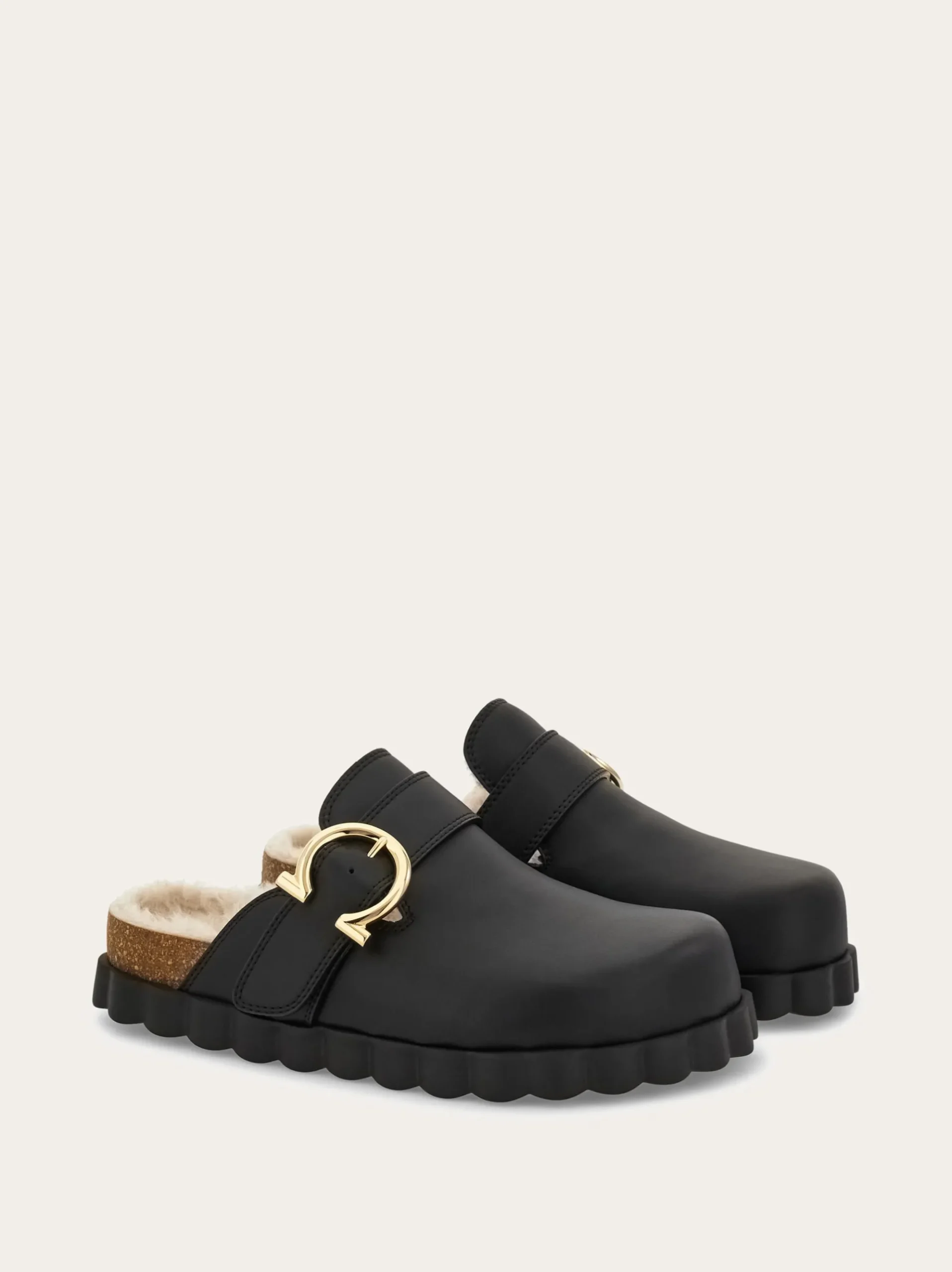 Gancini clog with rippled sole detail - Women
